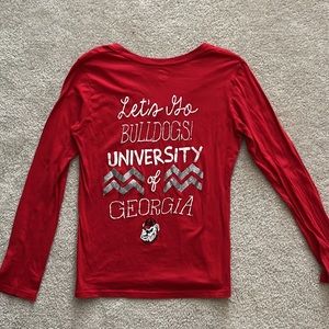 Red UGA long sleeve Bulldog shirt